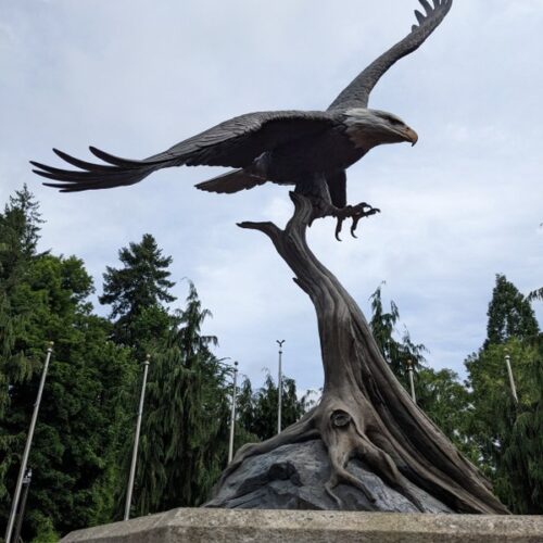 Bronze Bald Eagle at Eastacada Veterans Memorial